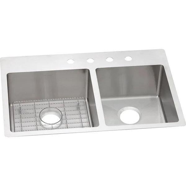Elkay ECTSRO33229RBG5 Stainless Steel Double Bowl Kitchen Sink Kit