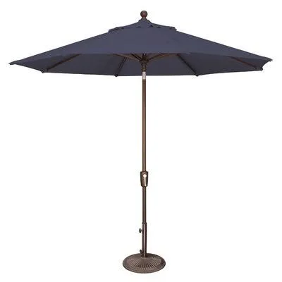 Alcott Hill Nadia 9' Market Umbrella Fabric Color: Sunbrella - Navy