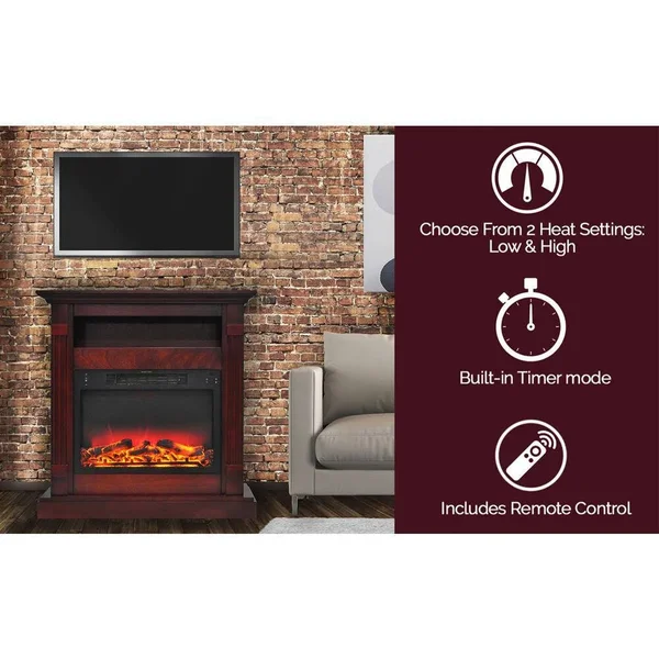 Cambridge Sienna CAM3437-1CHRLG2 Floor-standing Electric fireplace - Cherry