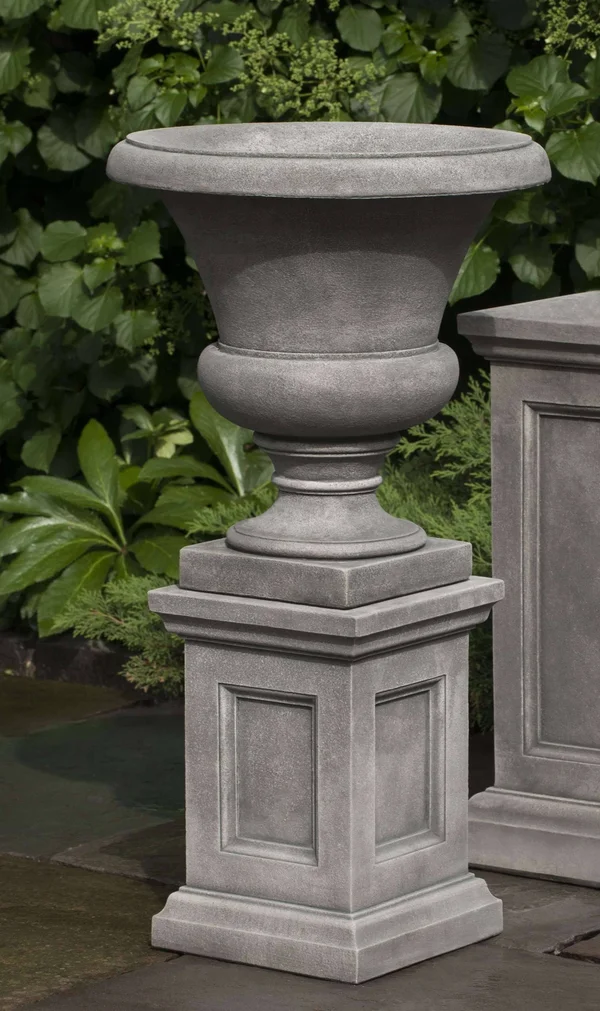 Campania International Mt. Airy Travertine Urn with Low Lenox Pedestal