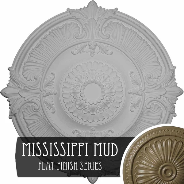 Ekena Millwork CM53ATMMF 53 1/2x22OD x 3 1/2x22P Attica Acanthus Leaf Ceiling Medallion (Fits Canopies Up to 4 5/8x22) - Hand-Pai