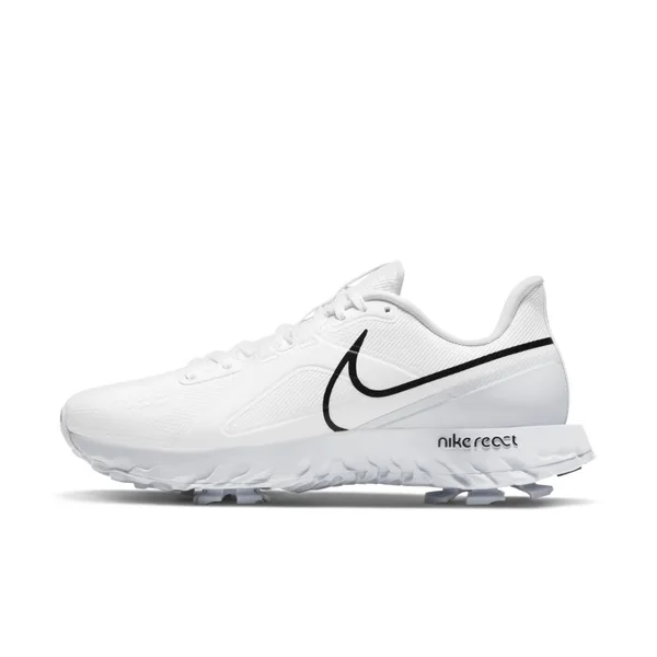 Nike React Infinity Pro Golf Shoes - White/Black/Metallic Platinum