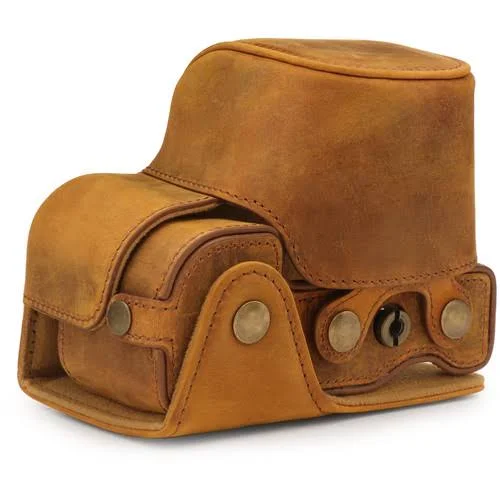 MegaGear Sony Alpha A6400 - A6100 (16-50mm) Ever Ready Top Grain Leather Camera Case, Camel