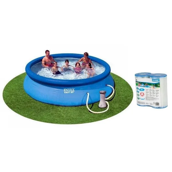 Intex 12& x 30x22 Easy Set Swimming Pool with 530 GPH Pump & Two Filter