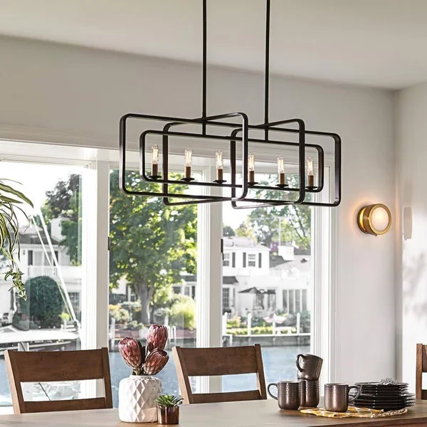 Hinkley - 4818DZ - Eight Light Linear Chandelier - Quentin - Aged Zinc