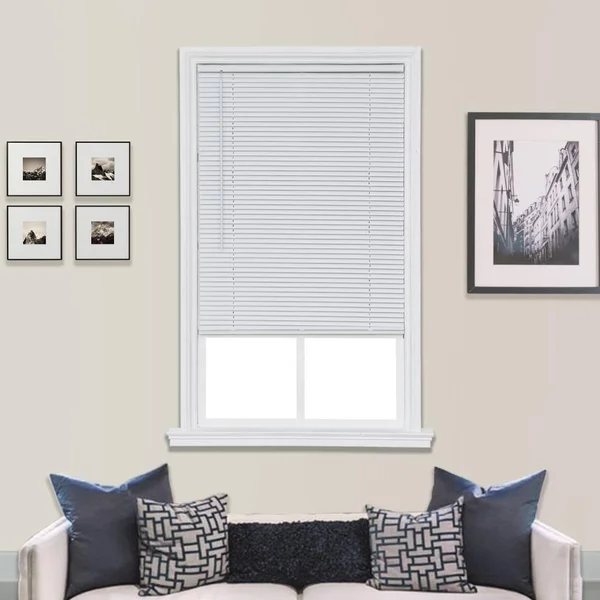 Home Basics White Cordless 1 in. Room Darkening Vinyl Mini Blind 61 in. W x 64 in. L