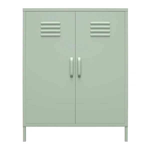 RealRooms Shadwick 2 Door Metal Locker Storage Cabinet, Multiple Colors, Green DE03824