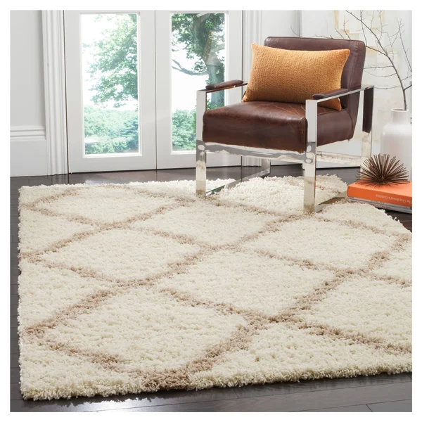 Safavieh Dallas Shag Ivory & Beige Area Rug; 6& x 9&