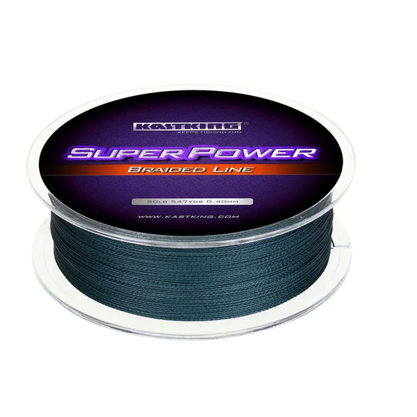 KastKing Superpower Braided Fishing Line, Low-Vis Gray, 65 Lb, 8 Strands, 1097 yds