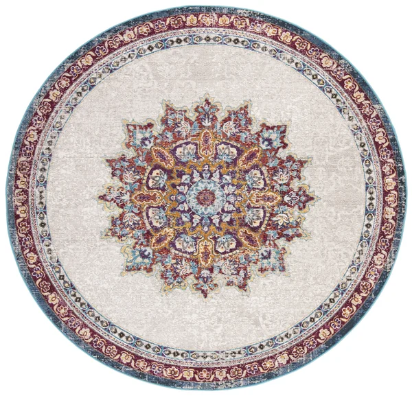 Safavieh Aria ARA103A 5&1x22 x 7&6x22 Ivory, Navy Area Rug