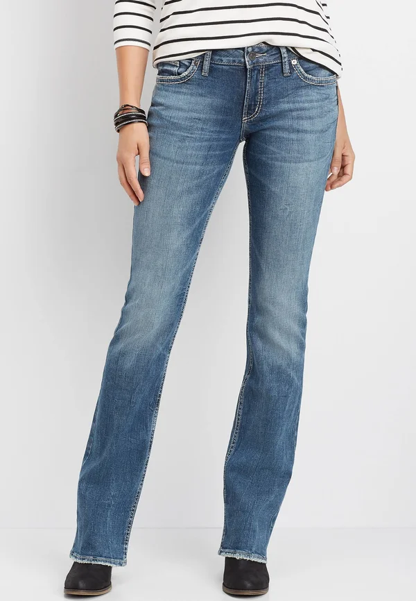 Silver Jeans Co. Women's Suki Mid Rise Slim Bootcut Jeans