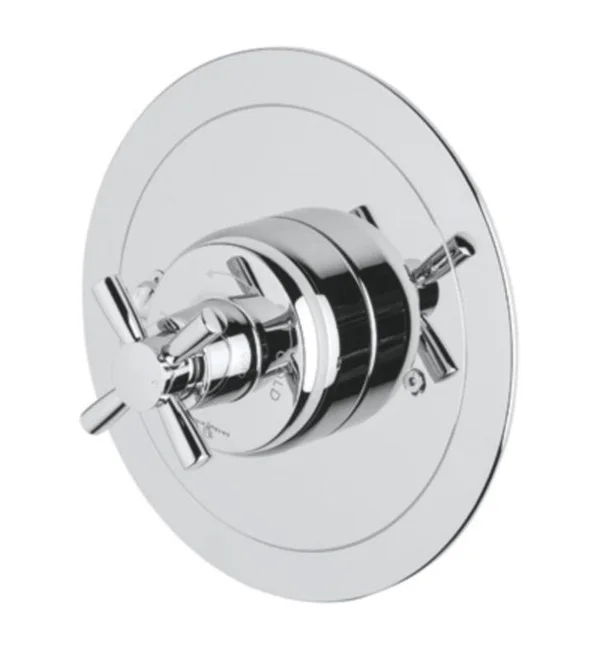 Rohl Perrin & Rowe Concealed Thermostatic Trim with Cross Handle in Polished Nickel U.5886X-PN/TO