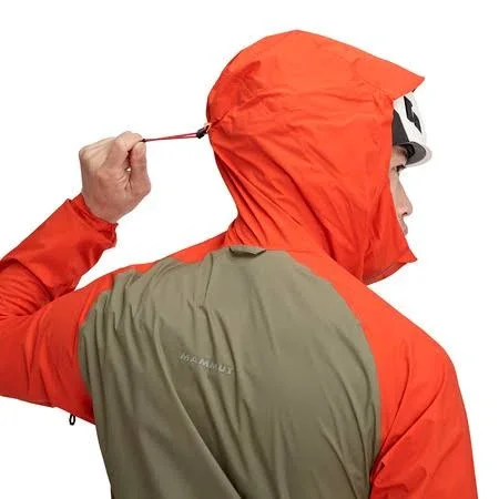 Mammut Mens Masao Light HS Waterproof Hooded Jacket Tin/Spicy XXL