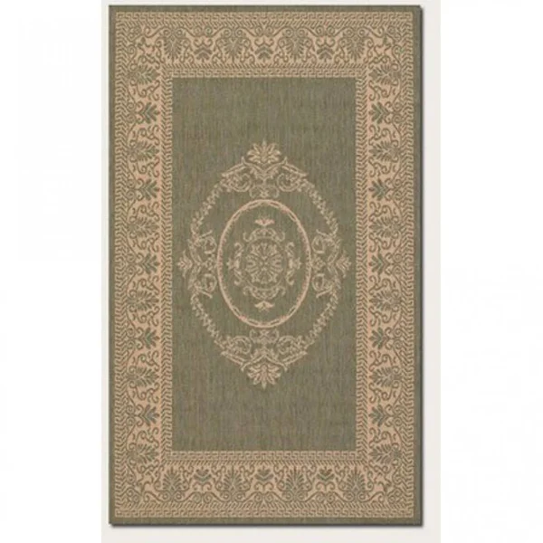Couristan Recife Antique Medallion Area Rug - Green/Natural, 8&6x22 Round