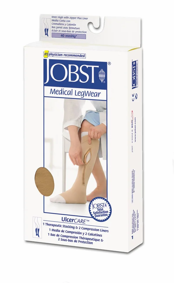 Jobst Ulcercare w/ Zipper, Beige, XX-Large, Right
