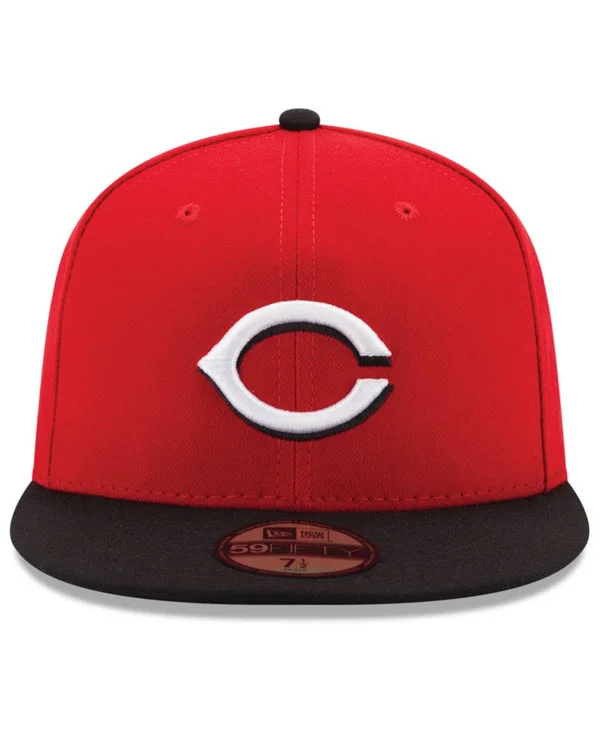 Cincinnati Reds New Era Road Authentic Collection On-Field 59FIFTY Fitted Hat - Red/Black, Size: 7