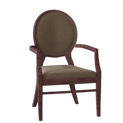Oakridge Upholstered King Louis Back Arm Chair Fairfield Chair Body Fabric: 9508 Oasis - Frame Color: Montego Bay