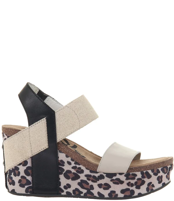 OTBT Bushnell Women's Wedge Shoes Beige Leopard Print : 8.5 M