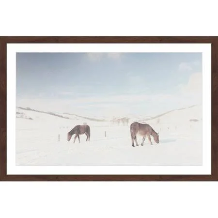 Marmont Hill Two Horses Framed Painting Print - Size: 16 inch x 24 inch