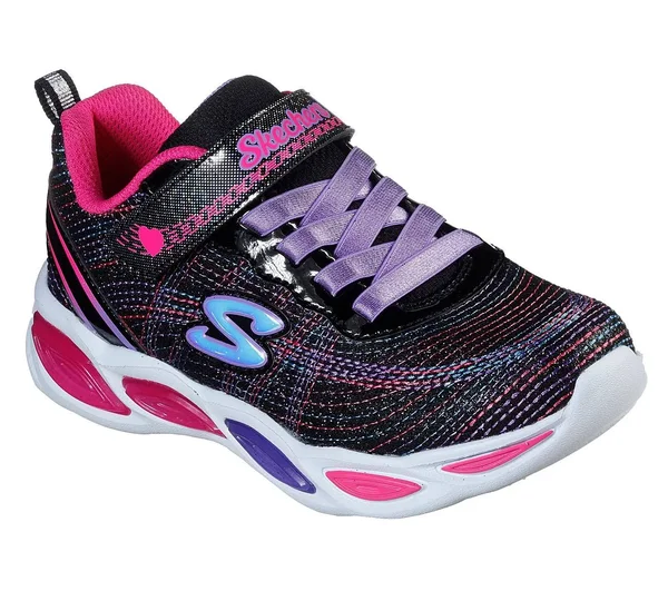 Skechers S Lights: Shimmer Beams - Sparkle Glitz Black/Multi 2.5