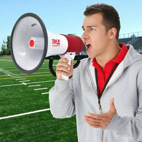 Pyle Megaphone Speaker PA Bullhorn with Built-in Siren - 50 Watts Adjustable