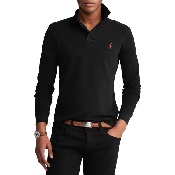Ralph Lauren Long Sleeve Polo T Shirt Black