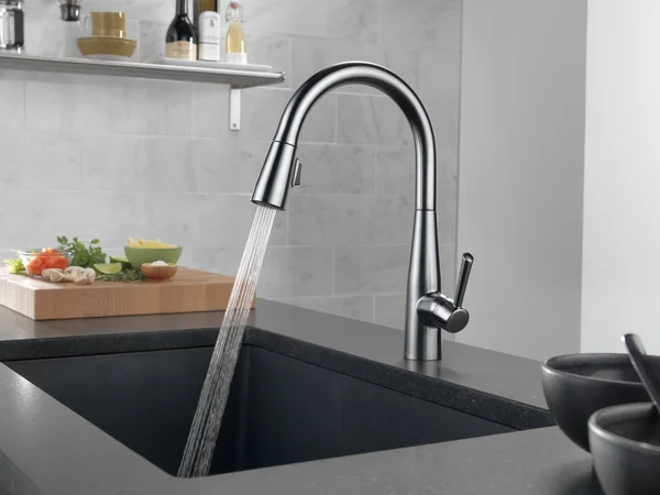 Delta Essa Single Handle Pull-Down Kitchen Faucet (Recertified) - Stainless Steel, 9113-AR-DST