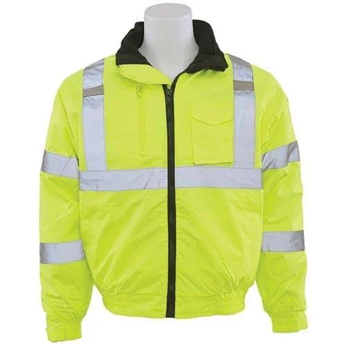 ERB Safety 62435 Bomber Jacket - class 3, Hi-Viz, Lime, L