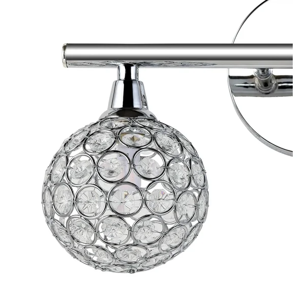 Jonathan Y Maeve 13 in. 2-Light Iron/Glass Contemporary Glam LED Vanity Light - Chrome