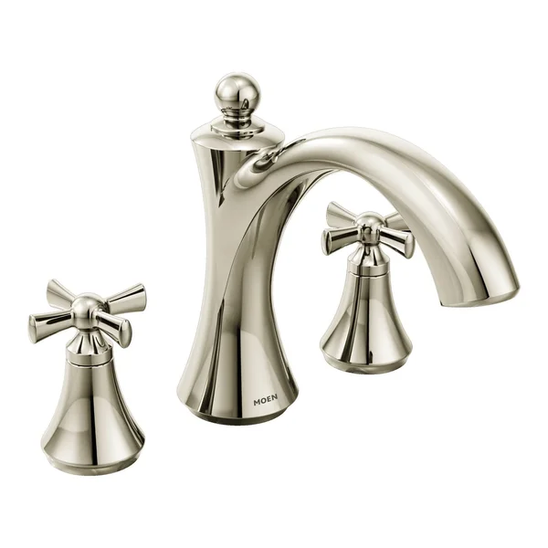 Moen T657NL Polished Nickel Wynford Two Handle Roman Tub Faucet