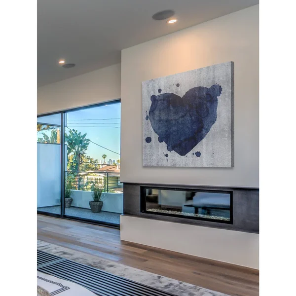 Marmont Hill - Handmade Blue Heart Print on Wrapped Canvas - 48 x 48
