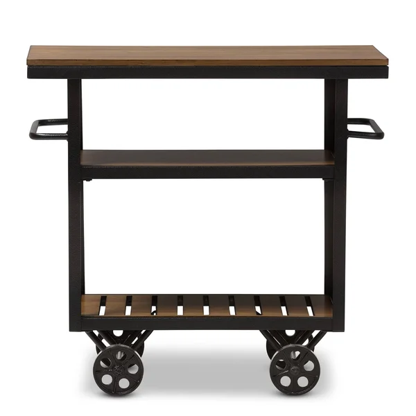Carbon Loft Berliner Industrial Black/ Brown Cart (Brown - Metal/Wood)