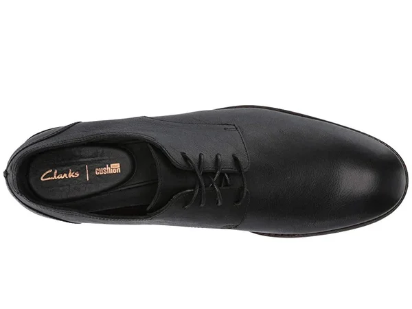Clarks Men's Flow Plain - Black Leather Size: 10.5 M