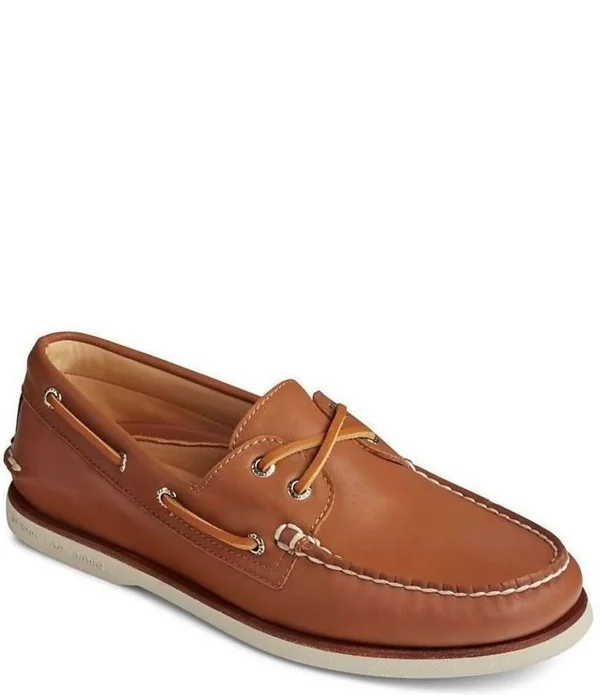 Sperry Men's Gold Authentic Original 2-Eye Glove Leather Boat Shoes - 7m