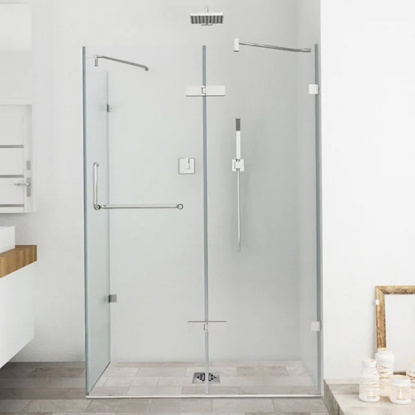 VIGO Monteray 32 x 40 Frameless .375-in. Clear Glass/Chrome Hardware Shower Enclosure