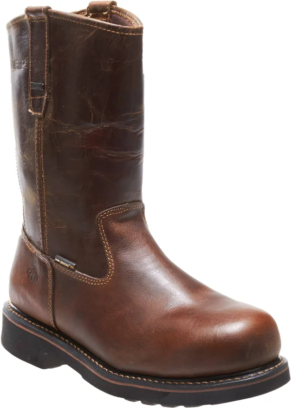 Wolverine Men's Brek Wellington Durashocks Waterproof Steel Toe Work Boots - Brown