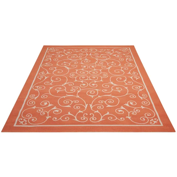 Nourison Home & Garden Area Rug, Orange, 5&3x22 x 7&5x22