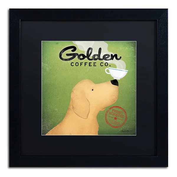 Trademark Ryan Fowler Golden Coffee Co Art - Black Matte with Black Frame, 16x22 x 16x22