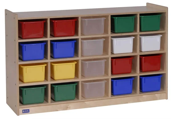 Angeles 20-Tray Cubby Storage in Brown