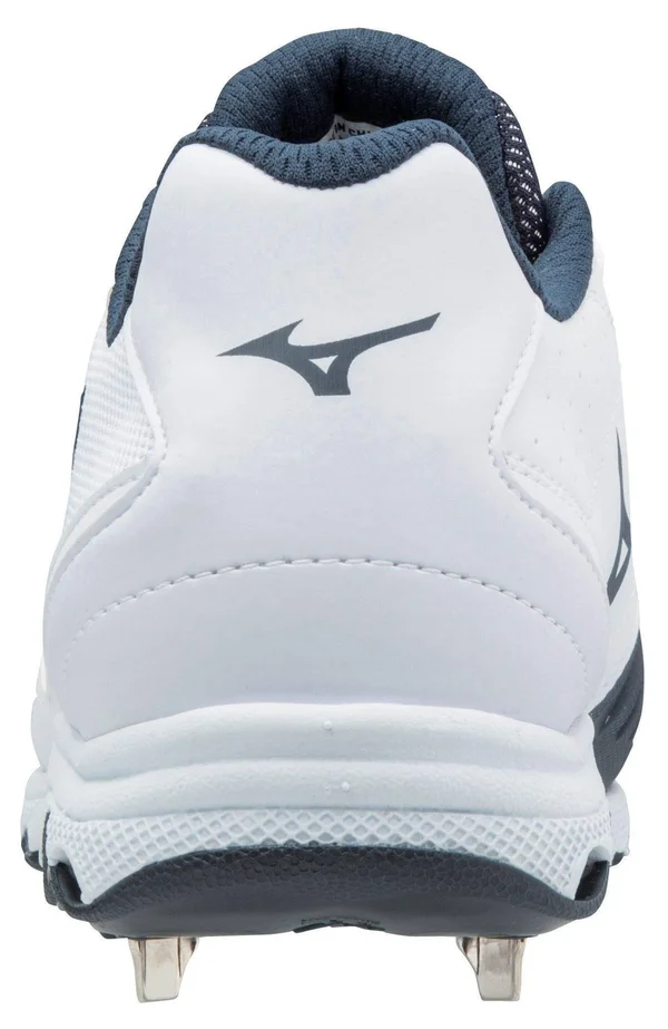 Mizuno - 9-Spike Advanced Sweep 4 Low Women's Metal Softball Cleat, White-Navy, Size 8
