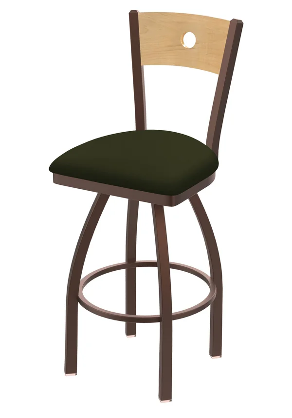 Holland Bar Stool 830 Voltaire 30x22 Swivel Counter Stool with Bronze Finish - Natural BACK, and Canter Pine Seat