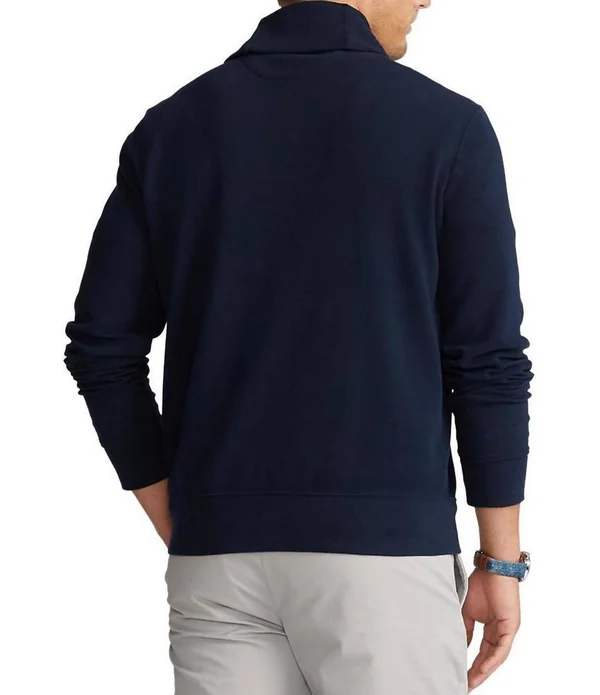 Polo Ralph Lauren Luxury Jersey Shawl Pullover, Mens, S, Aviator Navy