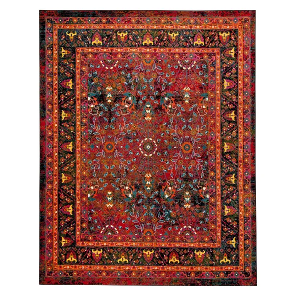 Safavieh CHR918Q Cherokee Red - Black Area Rug - 8& x 10&