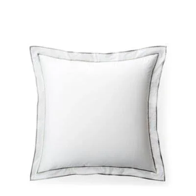 Spencer Border Sham Lauren Ralph Lauren Size: King, Color: White/Gray