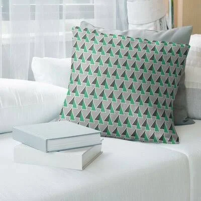 Shifted Arrows Pattern Throw Pillow Brayden Studio Color: Green Accent - Size: 18x22 x 18
