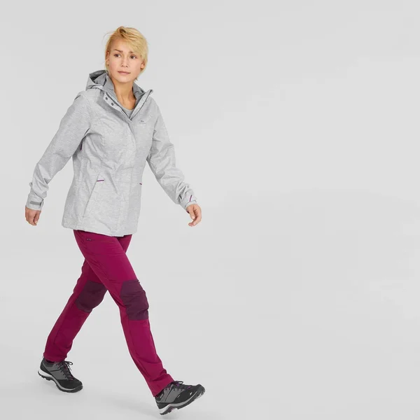 Quechua Women's Mh100, Waterproof Hiking Jacket in Gray, Size XL