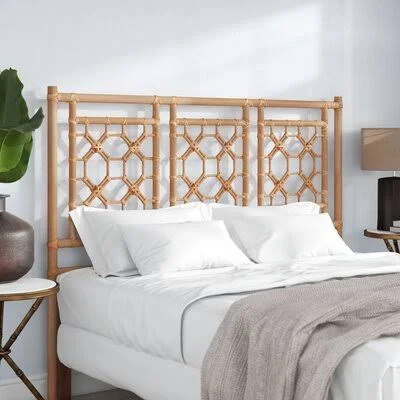 Brea Wicker/Rattan Open-Frame Headboard Bayou Breeze Size: Queen - Color: Natural
