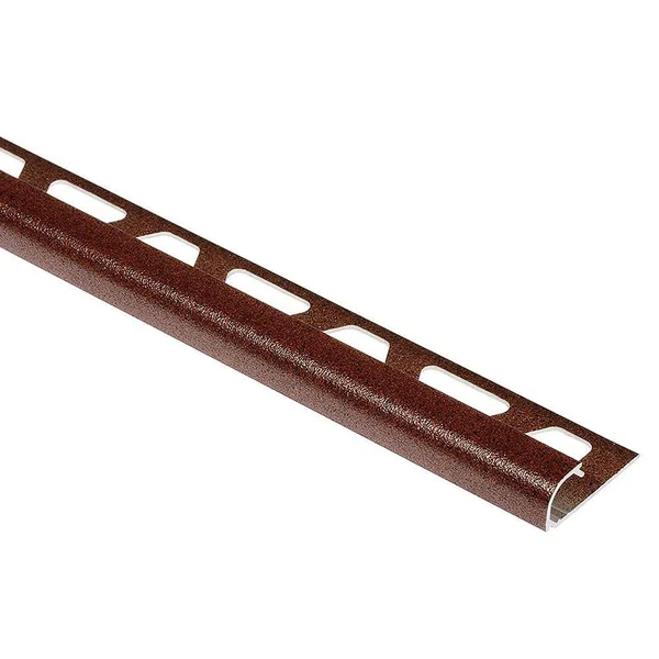 Schluter - RONDEC Bullnose Trim 1/2 inch Aluminum Rustic Brown - Floor & Decor