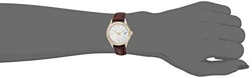 Caravelle by Bulova Women's Leather Strap Goldtone Dress Watch 44M111