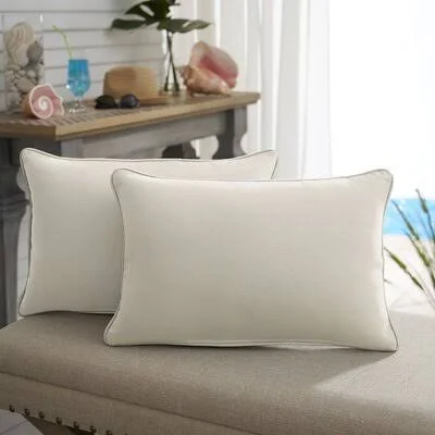 Kiel Indoor/Outdoor Lumbar Pillow Wade Logan Color: Ivory - Size: 16x22 x 26x22